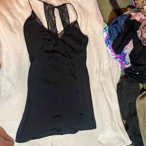 Black open back with lace